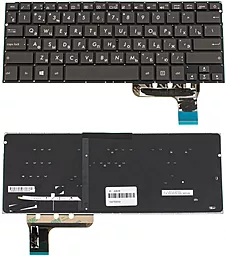 Клавіатура для ноутбуку Asus UX303LA, UX303LN без рамки з підсвіткою клавіш, Black