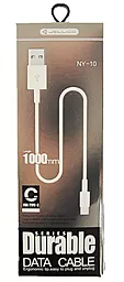 Кабель Jellico USB-A - Type-C 10.5w 1м cable White (NY-10) - миниатюра 2 Кабель Jellico USB-A - Type-C 10.5w 1м cable White (NY-10) - миниатюра 2