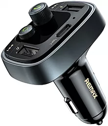Автомобільний зарядний пристрій з FM трансмітером Remax RCC230 2.4a 2xUSB-A/USB-C ports car charger + USB-C cable Black