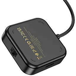 Мультипортовый USB Type-C хаб Hoco HB35 4-in-1 black - миниатюра 4