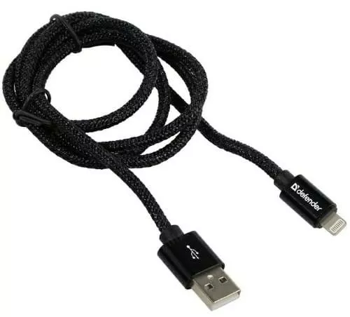 Кабель Defender ACH01-03T PRO USB-A - Lightning 10.5w 1м cable Black - фото 2