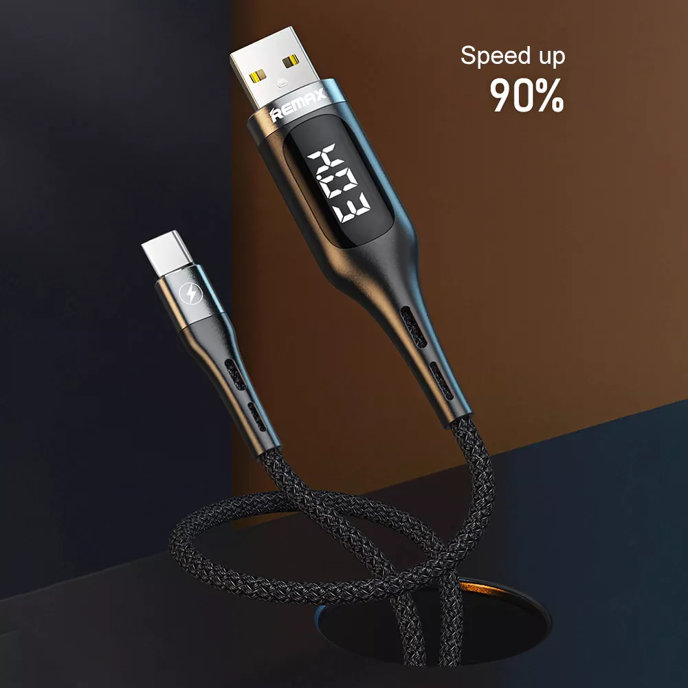 Кабель Remax RC-096a Intelligent Digital Data USB-A - Type-C 10.5w 1.2м cable Black - фото 5