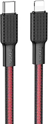 Кабель Hoco X69 Jaeger USB Type-C - Lightning 20w 3a 1м PD сable Black/Red - фото Кабель Hoco X69 Jaeger USB Type-C - Lightning 20w 3a 1м PD сable Black/Red