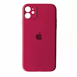 Чехол Silicone Case Full Camera for Apple iPhone 11 Rose Red