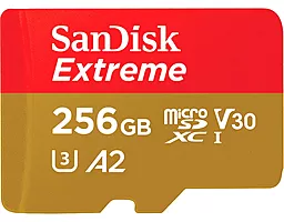 Карта пам'яті SanDisk microSDXC 256GB Extreme Class 10 UHS-I U3 V30 A2 (SDSQXA1-256G-GN6GN) - фото Карта пам'яті SanDisk microSDXC 256GB Extreme Class 10 UHS-I U3 V30 A2 (SDSQXA1-256G-GN6GN)
