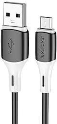 Кабель Borofone BX79 Silicone USB-A - micro USB 12w 2.4a 1м cable Black - фото Кабель Borofone BX79 Silicone USB-A - micro USB 12w 2.4a 1м cable Black