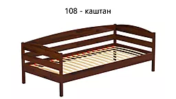 Кровать деревянная Нота Плюс, Щит 90х200, Усиленный (ламели через 2,5см), 108 (каштан) - миниатюра 2