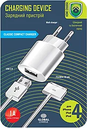 Мережевий зарядний пристрій Global MSH-TR-071 5W 1A USB-A + USB-30-pin Cable White - мініатюра 3