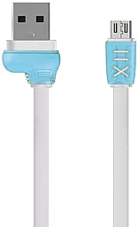 Кабель USB Remax Running Shoe micro USB Cable White/Blue (RC-112M)