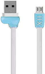 Кабель Remax Running Shoe USB-A - micro USB 12w 2.4a 1м cable White/Blue (RC-112M)