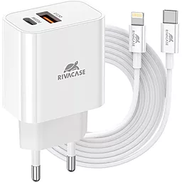 Мережевий зарядний пристрій RivaCase WD5 20w PD/QC3.0 USB-C/USB-A ports home charger white (PS4102 wD5)