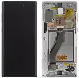 Дисплей Samsung Galaxy Note 10 N970 с тачскрином и рамкой, оригинал, White - фото Дисплей Samsung Galaxy Note 10 N970 с тачскрином и рамкой, оригинал, White