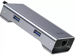 Мультипортовый USB Type-C хаб Baseus Square Desk USB-C Multifunctional Hub w/LAN Deep Gray (CATXF-0G) - миниатюра 3