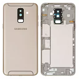 Задня кришка корпусу Samsung Galaxy A6 Plus 2018 A605F зі склом камери Original  Gold