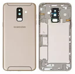 Задняя крышка корпуса Samsung Galaxy A6 Plus 2018 A605F со стеклом камеры Original Gold - фото Задняя крышка корпуса Samsung Galaxy A6 Plus 2018 A605F со стеклом камеры Original Gold