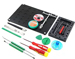 Набор отверток и инструмента Baku BK-7015b с держателем плат, инструментами и приспособлениями для ремонта iPhone/iPad/iMac