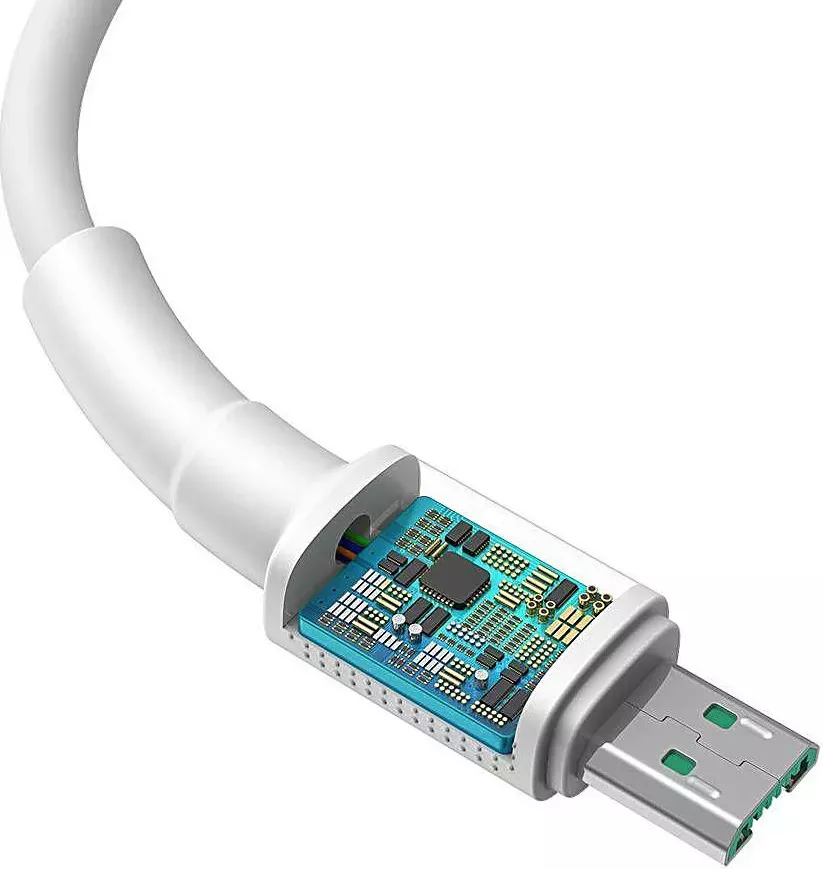 Кабель Baseus Mini USB-A - micro USB 20w 4a 1м cable White (CAMSW-D) - фото 4