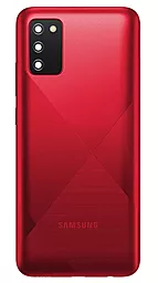 Задняя крышка корпуса Samsung Galaxy A02s A025 со стеклом камеры Red - фото Задняя крышка корпуса Samsung Galaxy A02s A025 со стеклом камеры Red