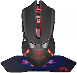 Компьютерная мышка Marvo M309 USB с игровой поверхностю G1 Black (M309+G1)
