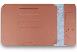 Подставка-чехол для ноутбука Stand JD-S101 з БЗП 4in1 15W (13-14'') Brown - фото Подставка-чехол для ноутбука Stand JD-S101 з БЗП 4in1 15W (13-14'') Brown