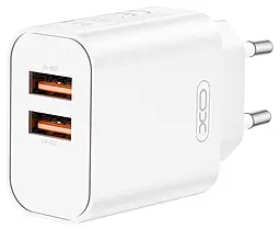 Сетевое зарядное устройство XO CE34 2.4a 2xUSB-A home charger white - фото Сетевое зарядное устройство XO CE34 2.4a 2xUSB-A home charger white