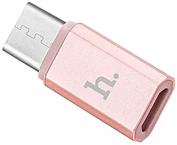 Адаптер-переходник Hoco Type-C на micro USB Rose Gold - миниатюра 3