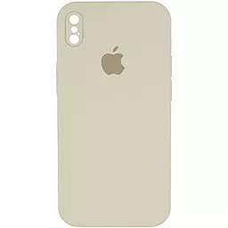 Чехол Silicone Case Full Camera Square для Apple iPhone X, iPhone XS Antique White