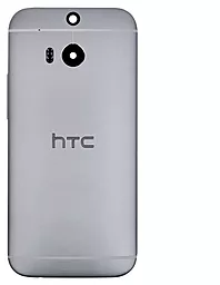 Задняя крышка корпуса HTC One M8 со стеклом камеры Grey - фото Задняя крышка корпуса HTC One M8 со стеклом камеры Grey