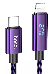 Кабель Hoco U125 USB Type-C - Lightning 27w 3a 1.2м PD сable Purple - фото Кабель Hoco U125 USB Type-C - Lightning 27w 3a 1.2м PD сable Purple