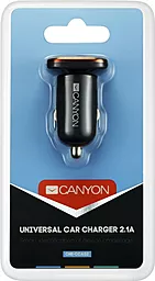 Автомобільний зарядний пристрій Canyon 2USB, 2.1A Black (CNE-CCA02B) - мініатюра 4