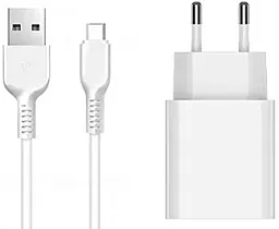 Мережевий зарядний пристрій Jellico C36 10W 2.1A USB-A + USB-C cable white