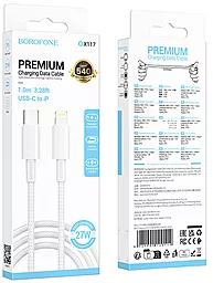 Кабель Borofone BX117 Source USB Type-C - Lightning 27w 3a 1м PD сable White - миниатюра 4