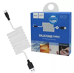 Кабель USB Hoco X21 Silicone 2.1A USB Type-C Cable Black/White - миниатюра 3