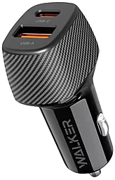 Автомобільний зарядний пристрій Walker WCR-35 48w PD USB-C/USB-A ports charger black - фото Автомобільний зарядний пристрій Walker WCR-35 48w PD USB-C/USB-A ports charger black