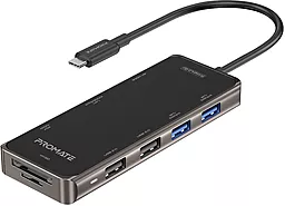Мультипортовый USB Type-C хаб Promate PrimeHub 9-in-1 grey (primehub-go.grey)