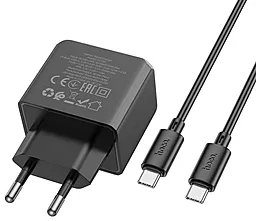 Мережевий зарядний пристрій Hoco CS15A 30w PD USB-C home charger + USB-C to USB-C cable black