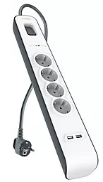 Сетевой фильтр (удлинитель) Belkin 3680w 2xUSB-A потра 4 розетки 2м с выключателем серый (BSV401vf2M) - фото Сетевой фильтр (удлинитель) Belkin 3680w 2xUSB-A потра 4 розетки 2м с выключателем серый (BSV401vf2M)