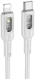 USB PD Кабель Hoco U120 Transparent + intelligent power-off 27w 3a 1.2m Type-C - Lightning cable gray