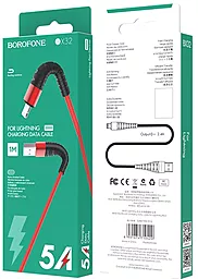 Кабель Borofone BX32 Munificent USB-A - Lightning 12w 2.4a 1м cable Red - миниатюра 6 Кабель Borofone BX32 Munificent USB-A - Lightning 12w 2.4a 1м cable Red - миниатюра 6