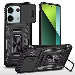 Чехол Epik Camshield Army Ring для Xiaomi Redmi Note 13 4G Black - фото Чехол Epik Camshield Army Ring для Xiaomi Redmi Note 13 4G Black