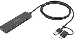 USB Type-C + USB-A хаб Digitus 5-in-1 USB3.0 gray (DA-70236) - фото USB Type-C + USB-A хаб Digitus 5-in-1 USB3.0 gray (DA-70236)