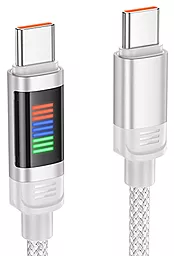 Кабель USB PD Hoco U126 Dynamic RGB LED 100w 5a 1.2m USB Type-C - Type-C cable gray 
