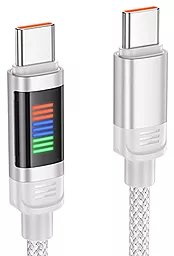 Кабель Hoco U126 Lantern USB Type-C - Type-C 100w 5a 1.2м PD cable Gray - фото Кабель Hoco U126 Lantern USB Type-C - Type-C 100w 5a 1.2м PD cable Gray