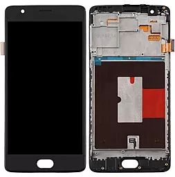 Дисплей OnePlus 3, 3T (A3000, A3003) з тачскріном і рамкою, оригінал, Black