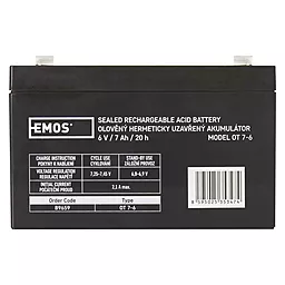 Акумуляторна батарея Emos 6V 7Ah AGM (B9659 / FAST.4.7 MM)