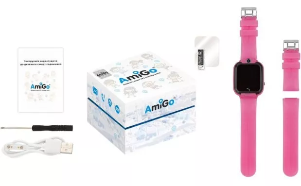 Смарт-часы AmiGo GO007 Flexi GPS Pink - фото 7