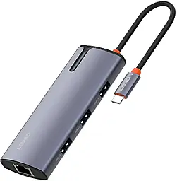 Мультипортовий Type-C хаб LDNio DS-16H 6-in-1 USB3.0 grey - фото Мультипортовий Type-C хаб LDNio DS-16H 6-in-1 USB3.0 grey
