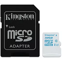 Карта пам'яті Kingston microSDHC 32GB Class 10 UHS-I U3 + SD-адаптер (SDCAC/32GB)