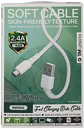 Кабель Remax RC-179m USB-A - micro USB 12w 2.4a 1м cable White - мініатюра 2 Кабель Remax RC-179m USB-A - micro USB 12w 2.4a 1м cable White - мініатюра 2