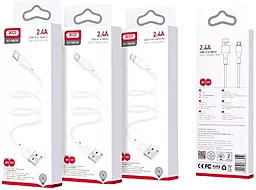 Кабель XO Rock NB230 USB-A - Type-C 12w 2.4a 1м cable White - миниатюра 3 Кабель XO Rock NB230 USB-A - Type-C 12w 2.4a 1м cable White - миниатюра 3